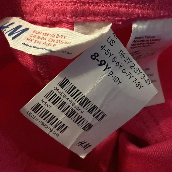 H & M NEW NWT PINK GIRLS LEGGINGS PANTS BOTTOMS SIZE 10 LARGE (8-9 YEARS) - Picture 4 of 4